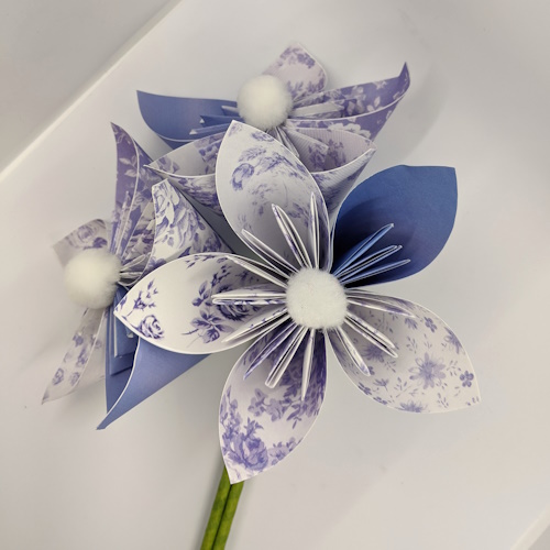 Wedgewood Blue Paper Flower Bunch