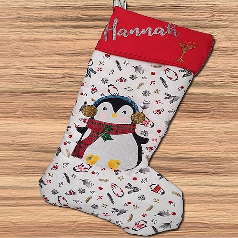 Personalised Christmas Penguin Stocking