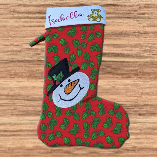 Personalised Christmas Holly Stocking