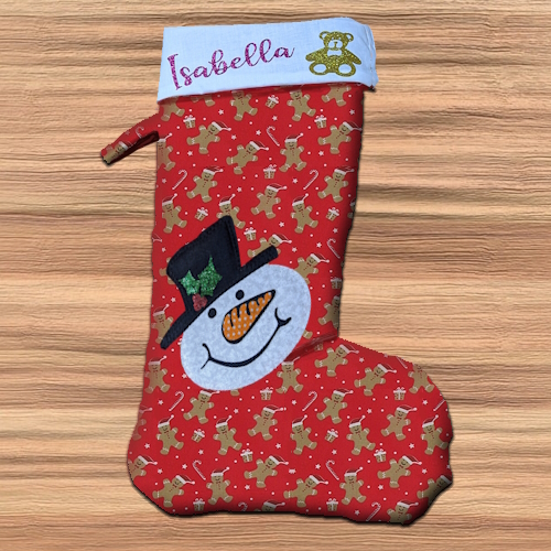 Personalised Christmas Gingerbread Men Stocking